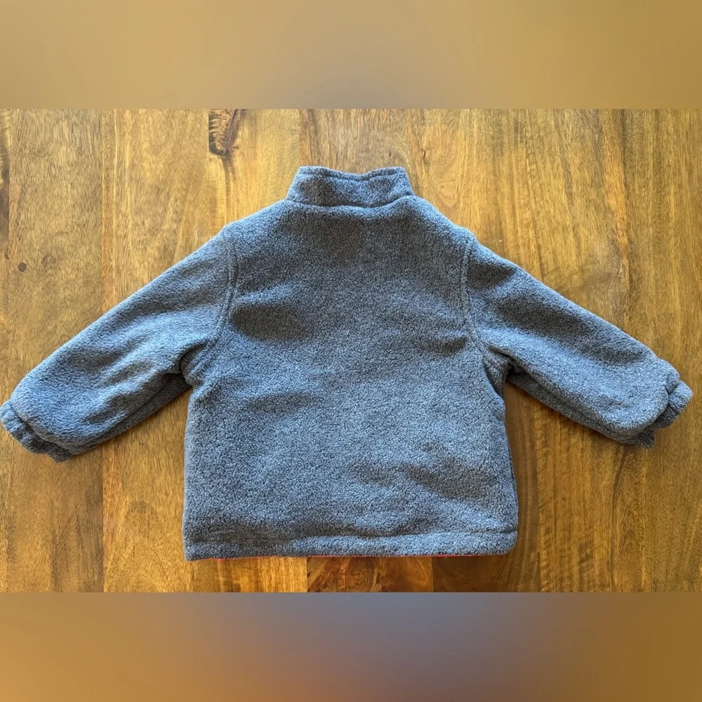 OshKosh B’gosh‎ orange gray fleece reversible jacket baby kids size 18m